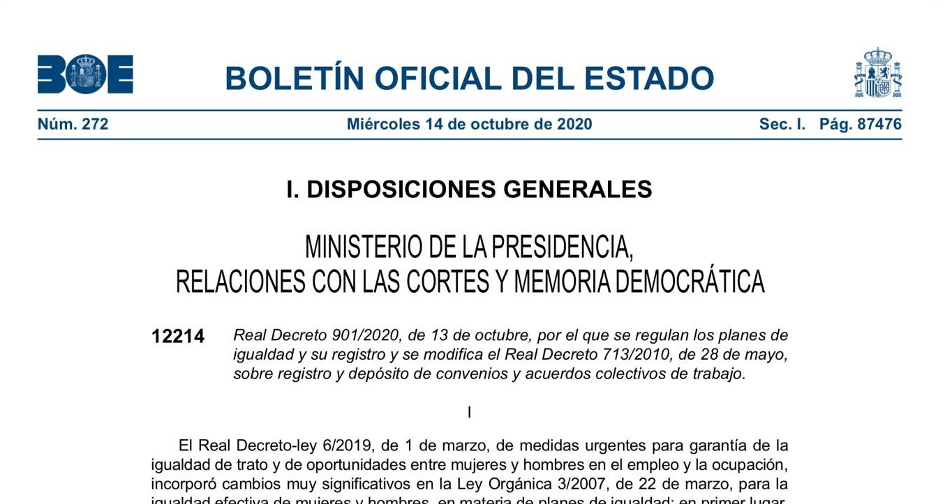 El Instituto de las Mujeres trabajará para que los Planes de Igualdad alcancen también a las empresas no obligadas por el RD 901/2020
